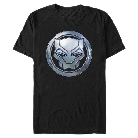 Camiseta de hombre Marvel Black Panther Wakanda Forever Black Panther Sigil Metal