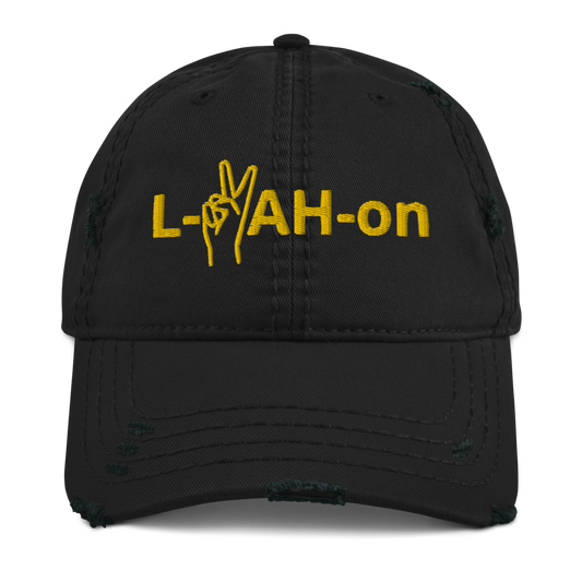 L-YAH-on & Peace Distressed Dad Hat