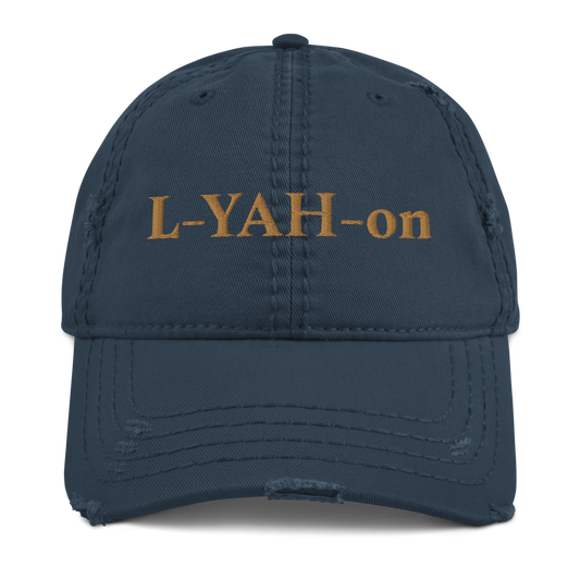 Distressed 3D L-YAH-on Dad Hat